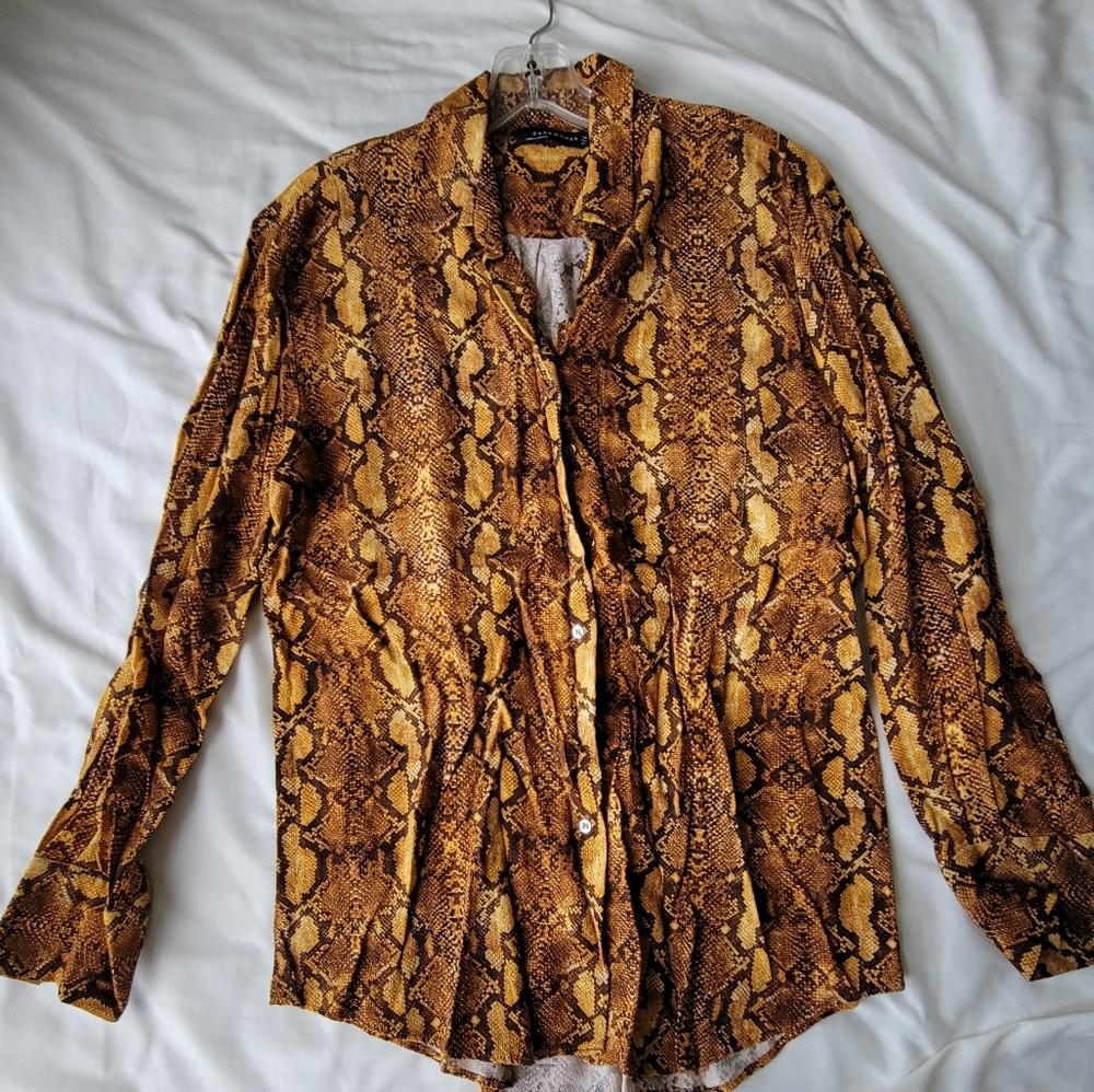 Zara snakeskin print size small blouse